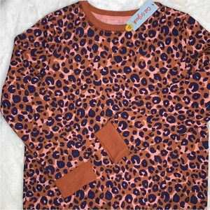 4/$25 NWT Cat & Jack Leopard Print Sweatshirt Sweater Girls Sz L (10-12)